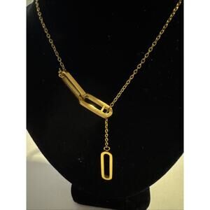 Designer Adjustable Gold Thin Rolo Chain Necklace with Paperclip Links